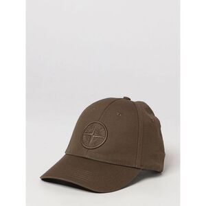 Stone Island Men Stone Island Cotton Baseball Cap With Embroidered Compass Logo